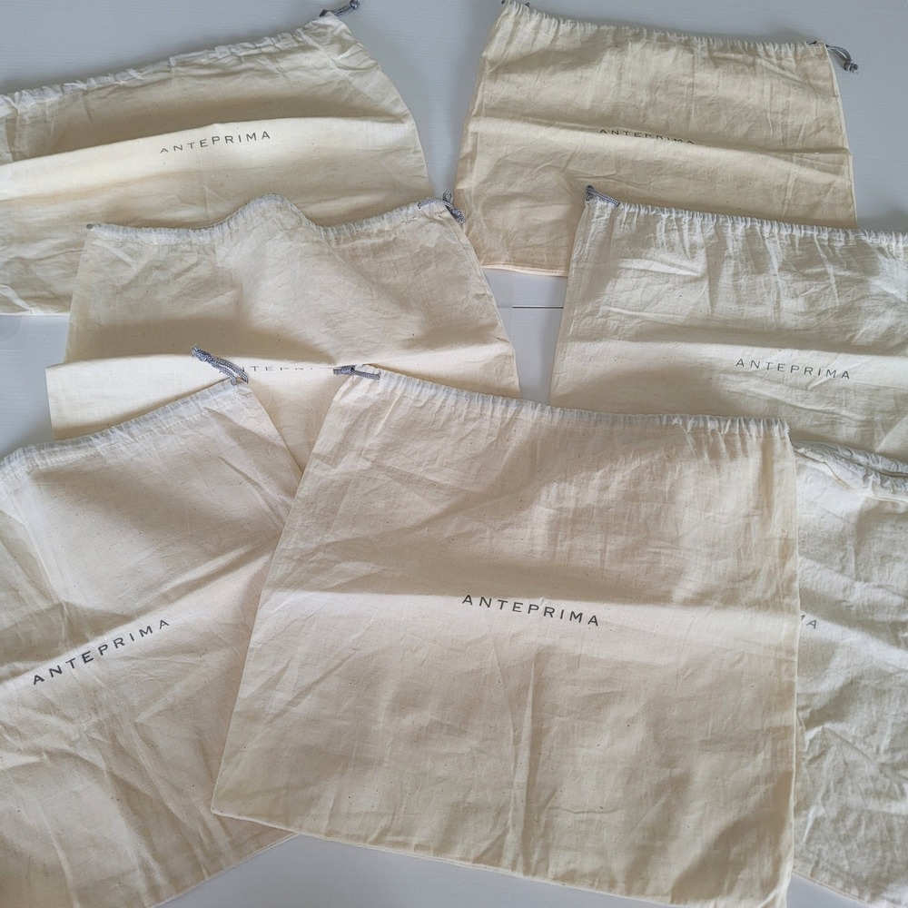 Anteprima Dust Bag Lot 7 Medium Cotton Drawstring Handbag Storage Covers Luxur